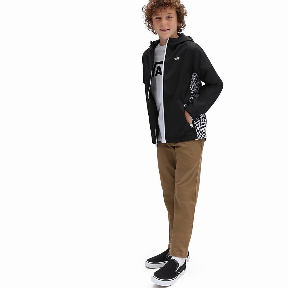 Chaquetas Vans Warp Check Windbreaker (8-14+ years) Niños Negras | FNS270639