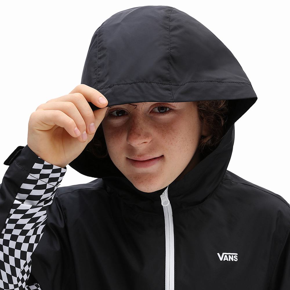 Chaquetas Vans Warp Check Windbreaker (8-14+ years) Niños Negras | FNS270639