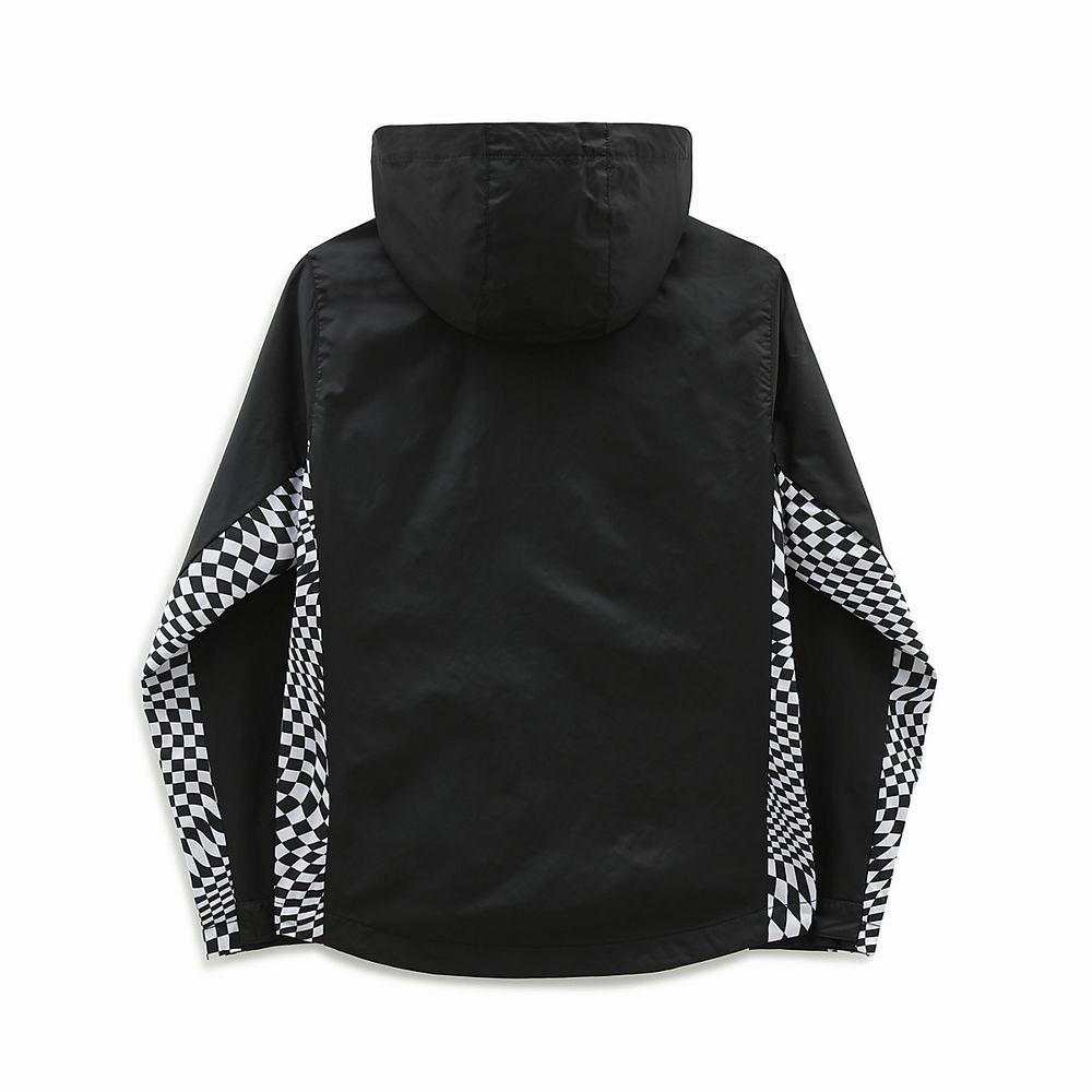 Chaquetas Vans Warp Check Windbreaker (8-14+ years) Niños Negras | FNS270639