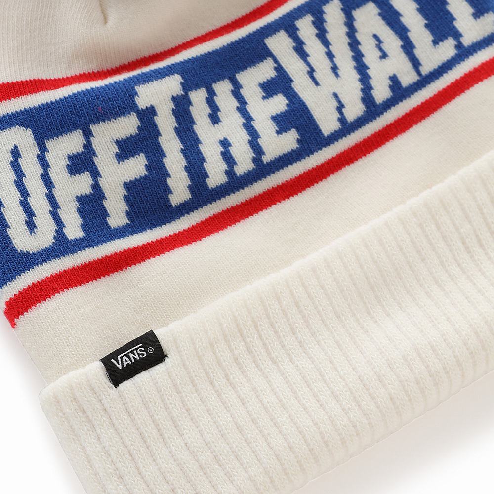 Gorros Vans Off The Wall Pom Hombre Blancas | ZXV206971