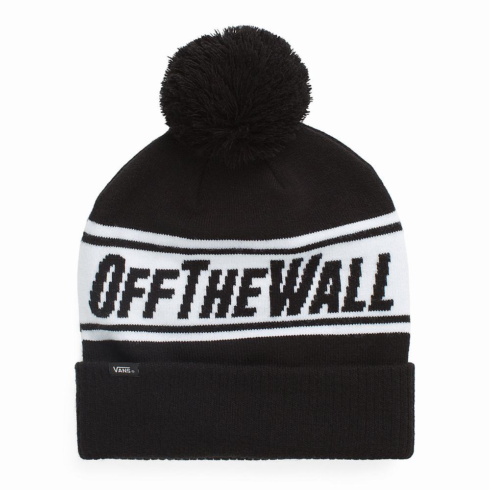 Gorros Vans Off The Wall Pom Hombre Negras/Blancas | LEX103985