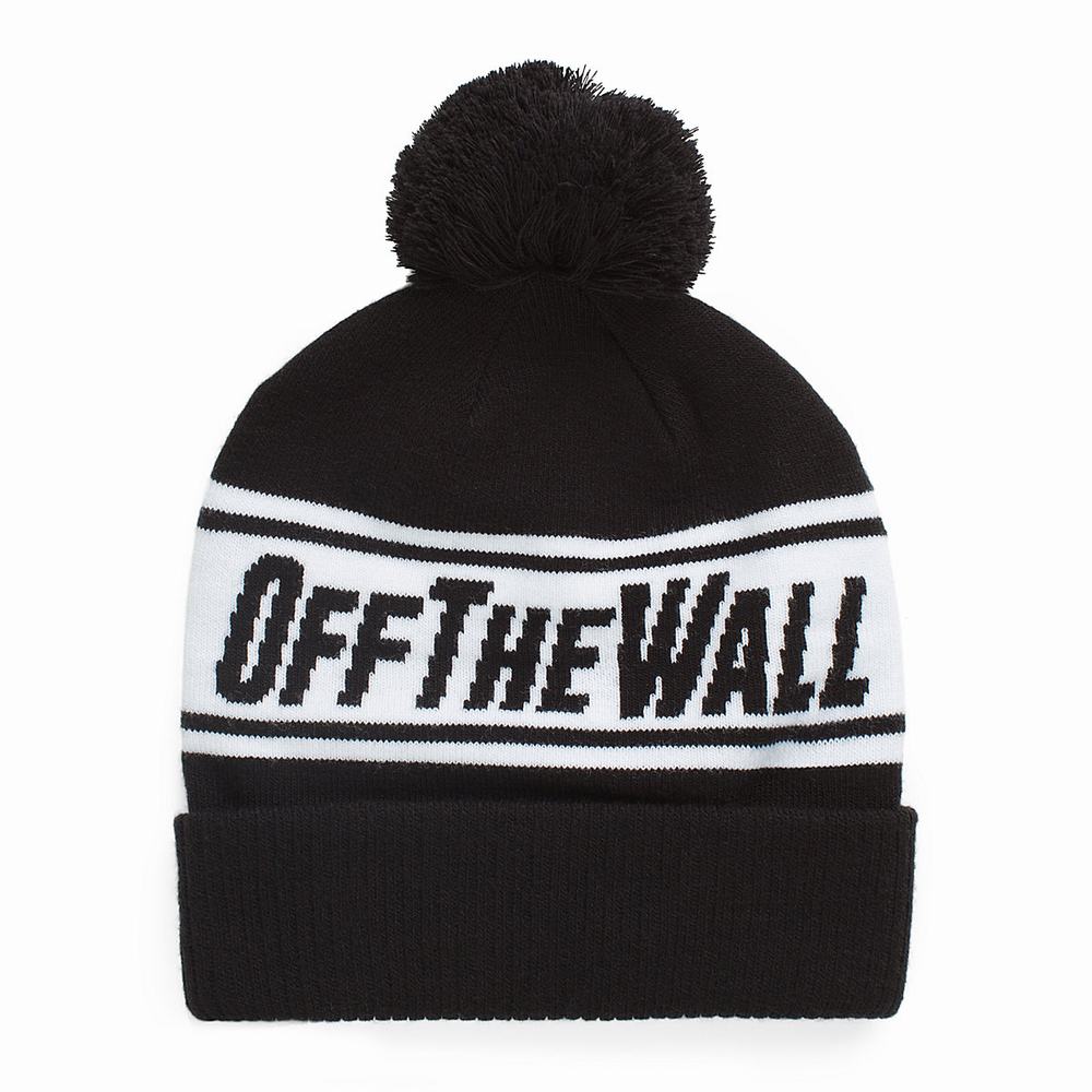 Gorros Vans Off The Wall Pom Hombre Negras/Blancas | LEX103985