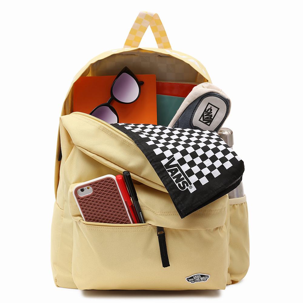 Mochilas Vans Calle Sport Realm Hombre Amarillo | XHI053164