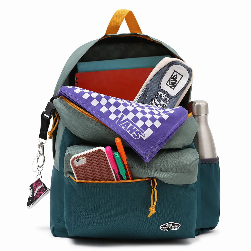 Mochilas Vans Calle Sport Realm Hombre Verde | BAR795406