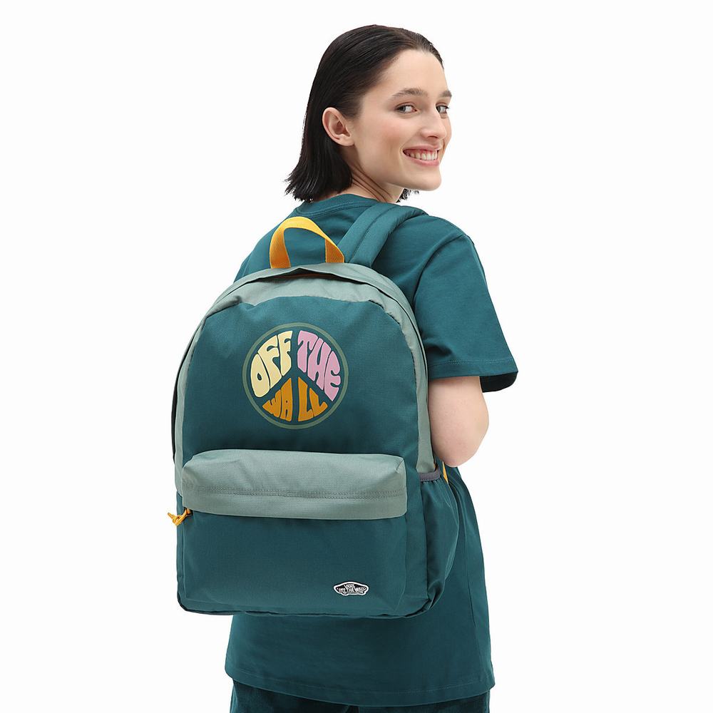 Mochilas Vans Calle Sport Realm Hombre Verde | BAR795406