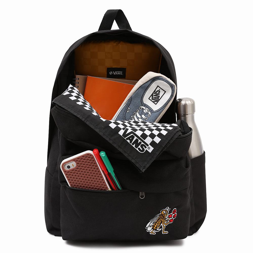 Mochilas Vans Checkerboard Research Old Skool III Hombre Negras | TCP729513