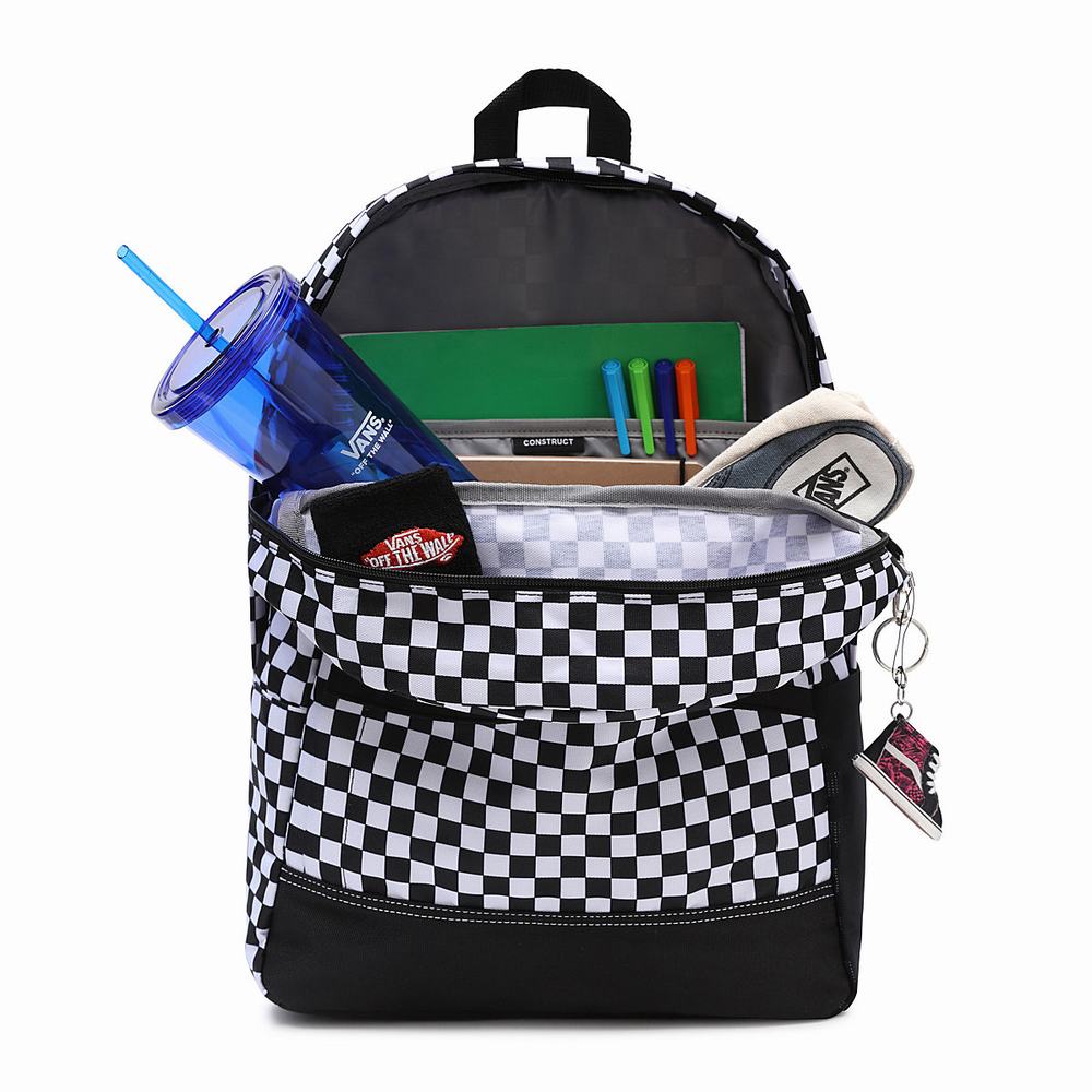 Mochilas Vans Construct Skool Hombre Negras/Blancas | PLU319642