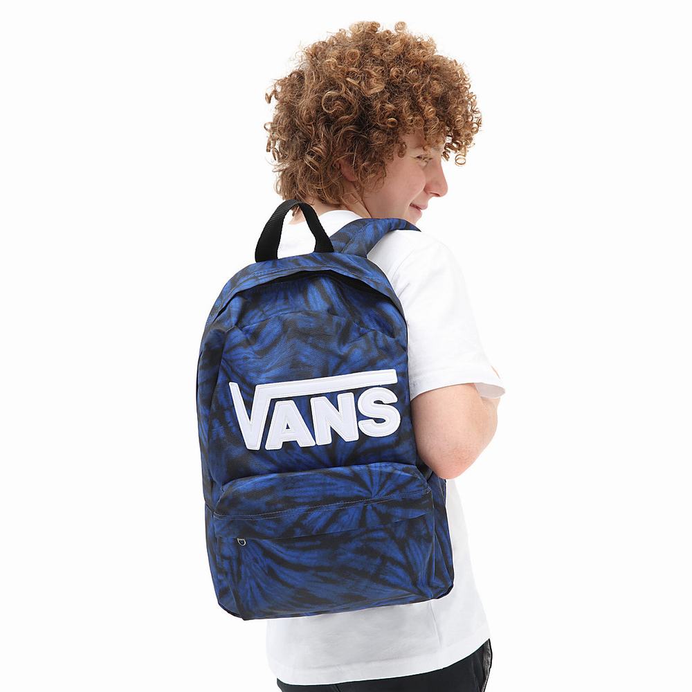 Mochilas Vans New Skool Niños Azules | FAQ908321