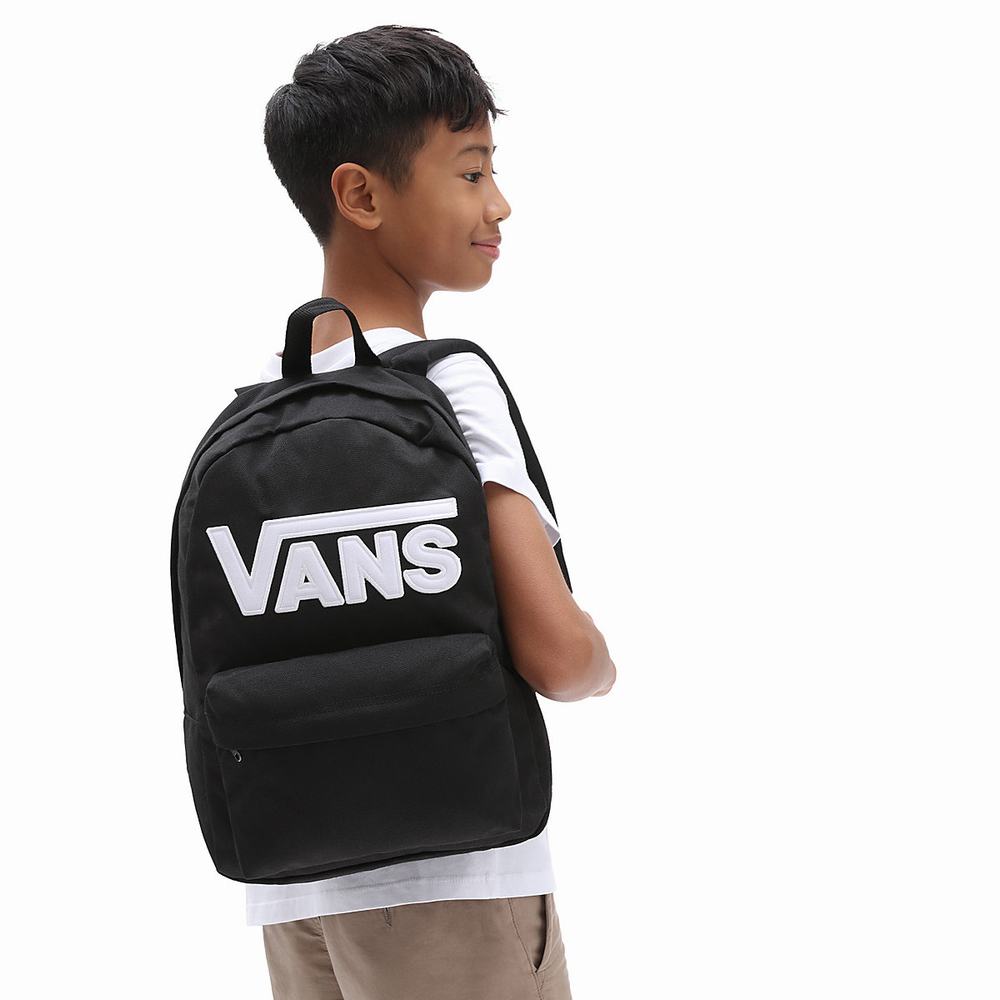 Mochilas Vans New Skool Niños Negras/Blancas | AEB817023