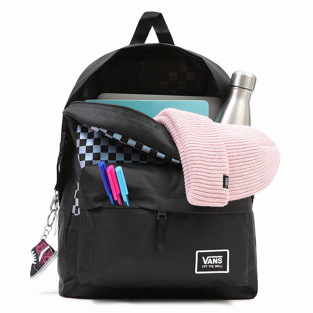 Mochilas Vans Novelty Check Realm Hombre Negras | LZW425037