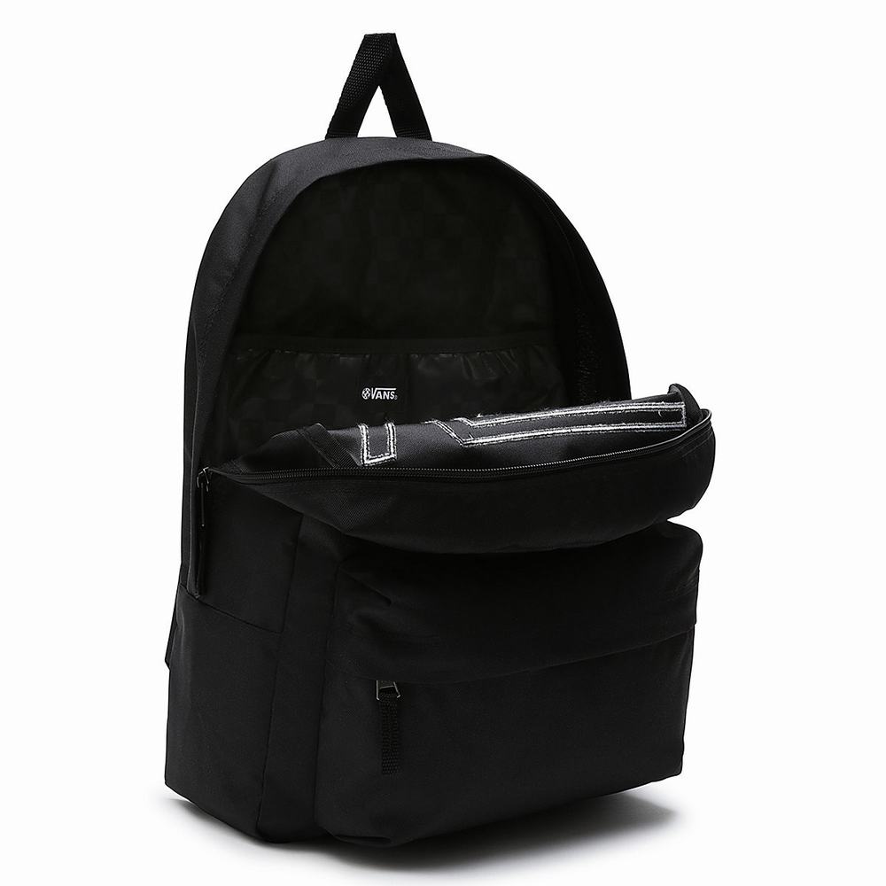 Mochilas Vans Realm Flying V Mujer Negras | FYI708625