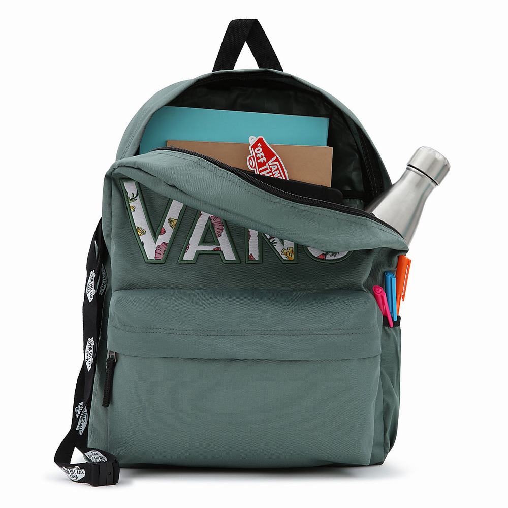 Mochilas Vans Realm Flying V Mujer Verde | FYQ547108