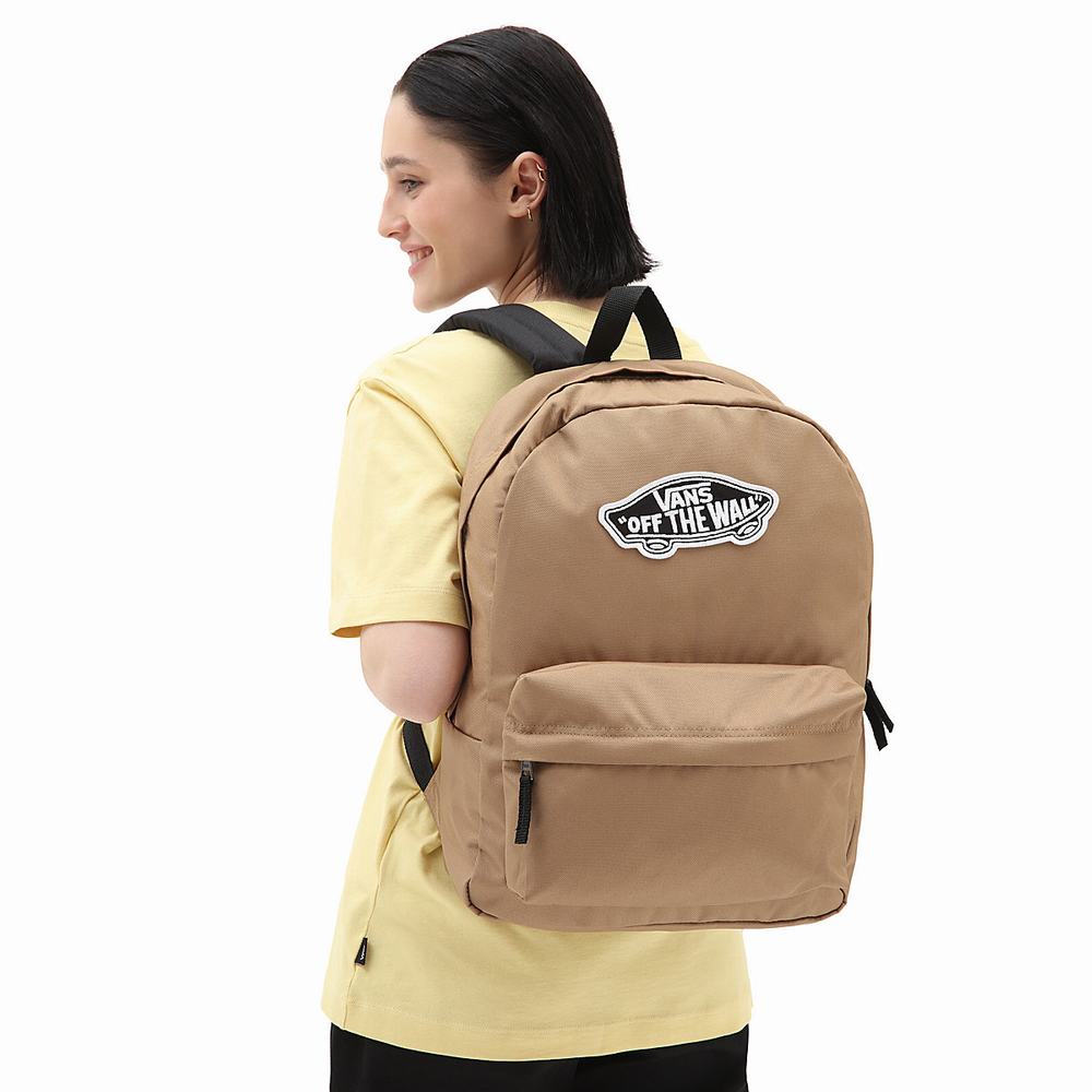 Mochilas Vans Realm Hombre Marrones | FBN830971