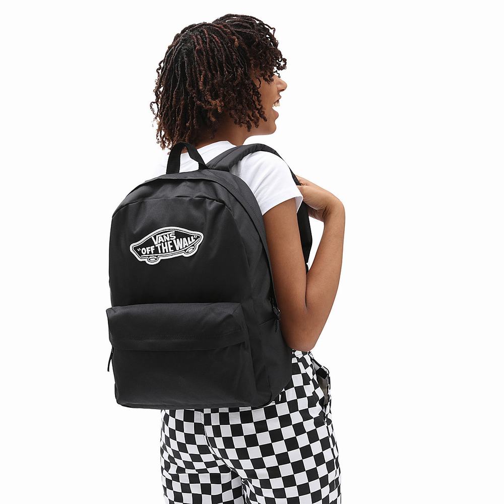 Mochilas Vans Realm Mujer Negras | KCX892041