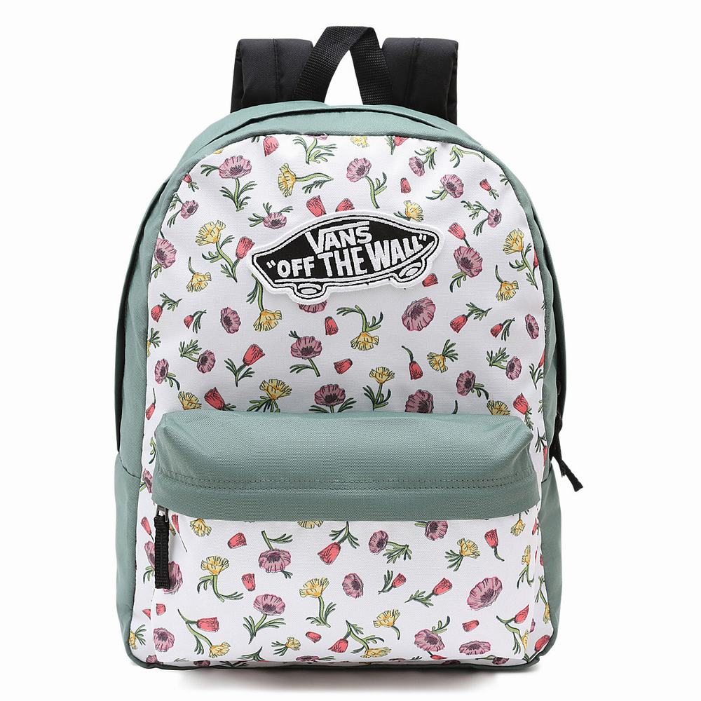 Mochilas Vans Realm Mujer Verde/Blancas | ZCG316957