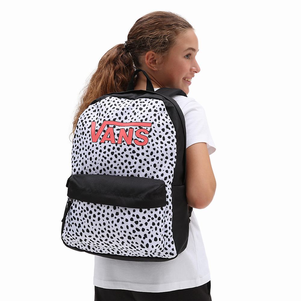 Mochilas Vans Realm Niños Negras/Blancas | DUV304712