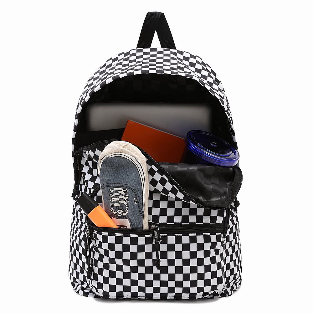 Mochilas Vans Taxi Hombre Negras/Blancas | VWC835702