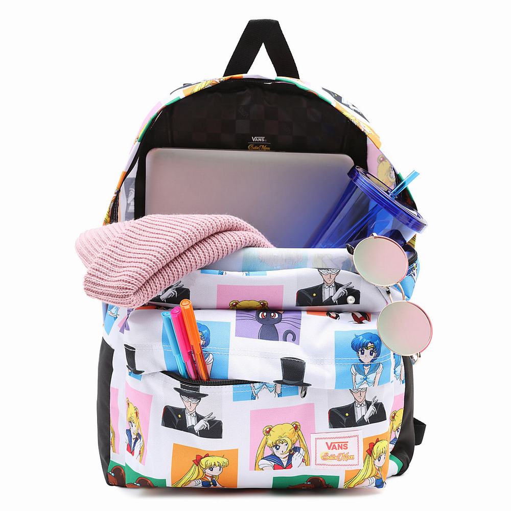 Mochilas Vans X Pretty Guardian Sailor Moon Old Skool IIII Hombre Blancas | NLB238579