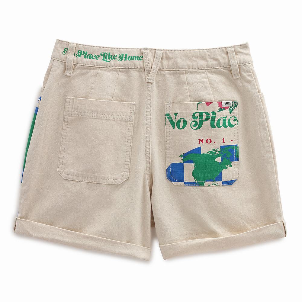 Pantalones Cortos Vans Eco Positivity Mujer Blancas | ESX204513