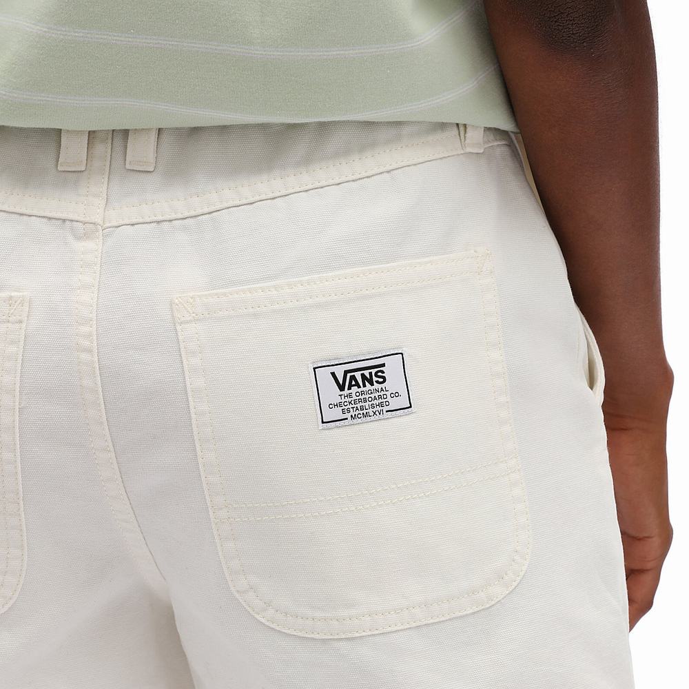 Pantalones Cortos Vans Ground Trabajo Mujer Blancas | ESR361042