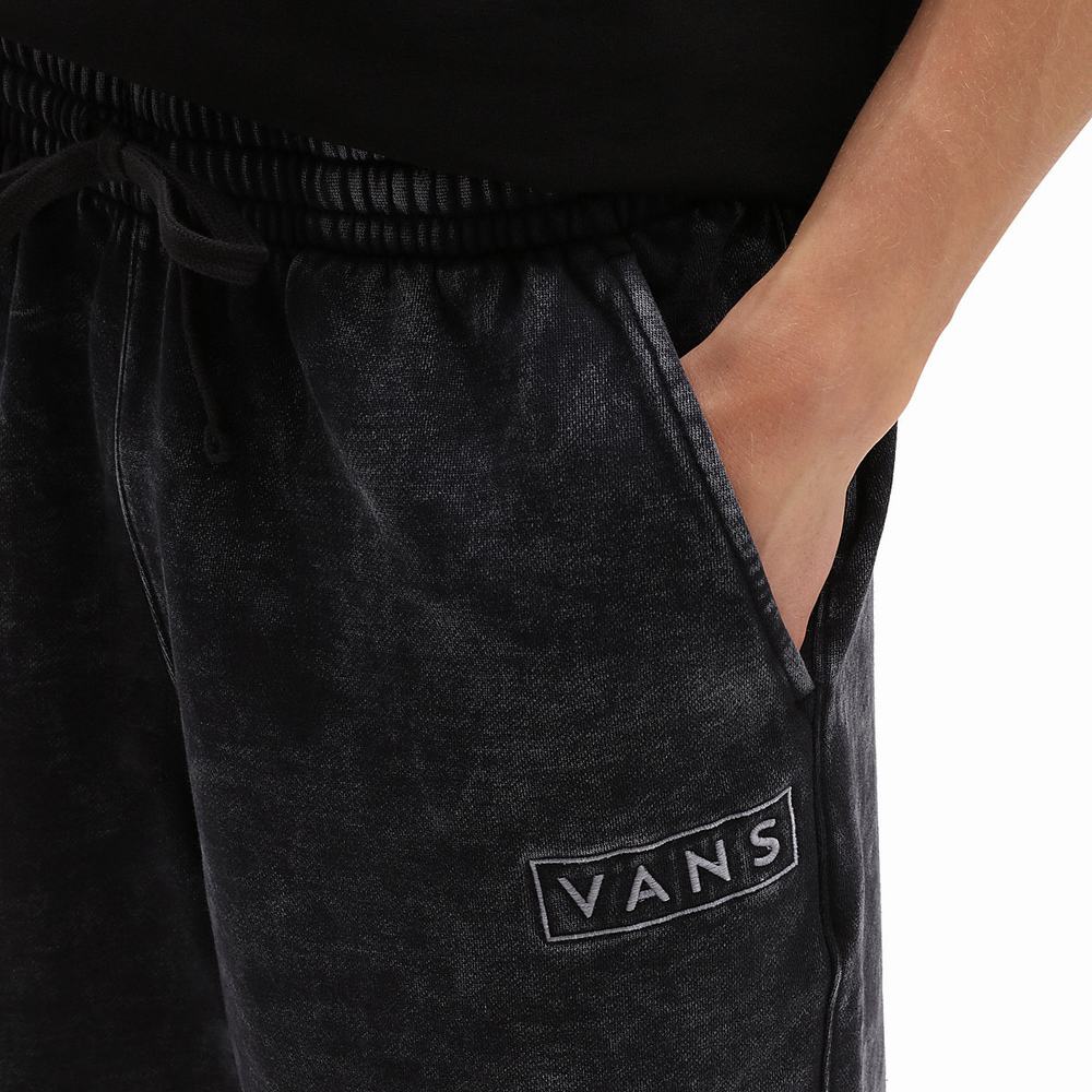 Pantalones Cortos Vans Mineral Wash Loose Fleece Hombre Negras | PFT340768