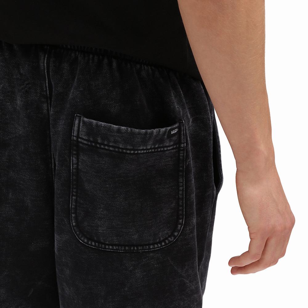 Pantalones Cortos Vans Mineral Wash Loose Fleece Hombre Negras | PFT340768