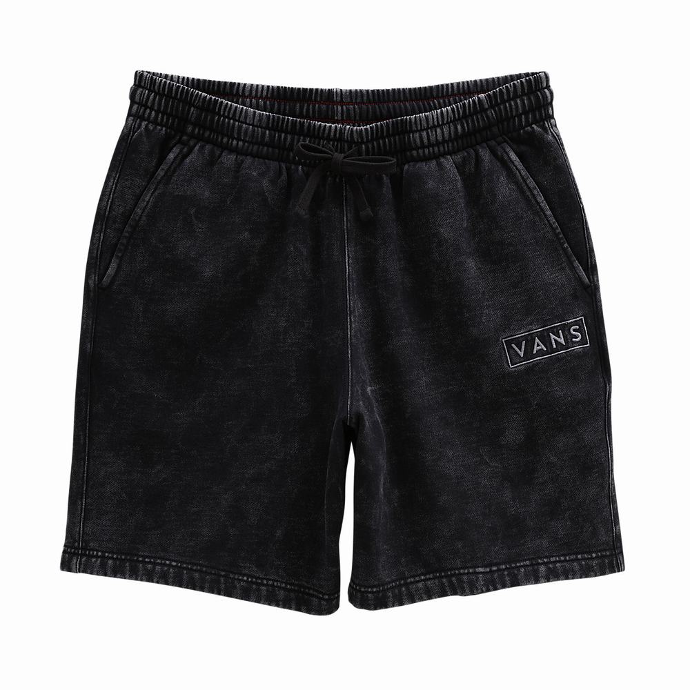 Pantalones Cortos Vans Mineral Wash Loose Fleece Hombre Negras | PFT340768