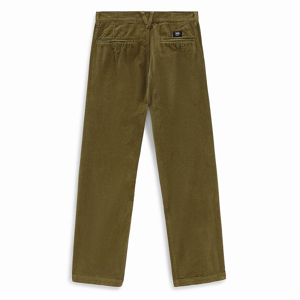 Pantalones Vans Authentic Chino Cord Relaxed Hombre Verde | YHN314257