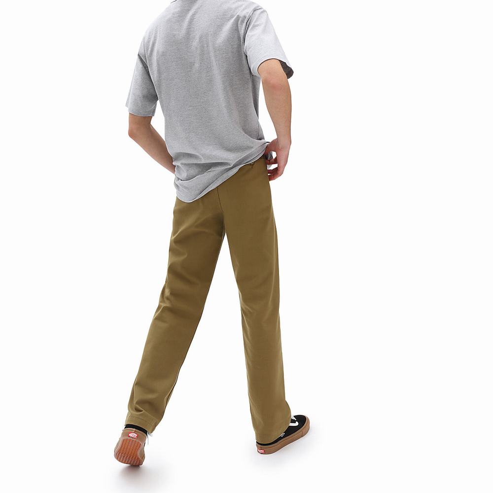 Pantalones Vans Authentic Chino Relaxed Hombre Beige | LXQ085163