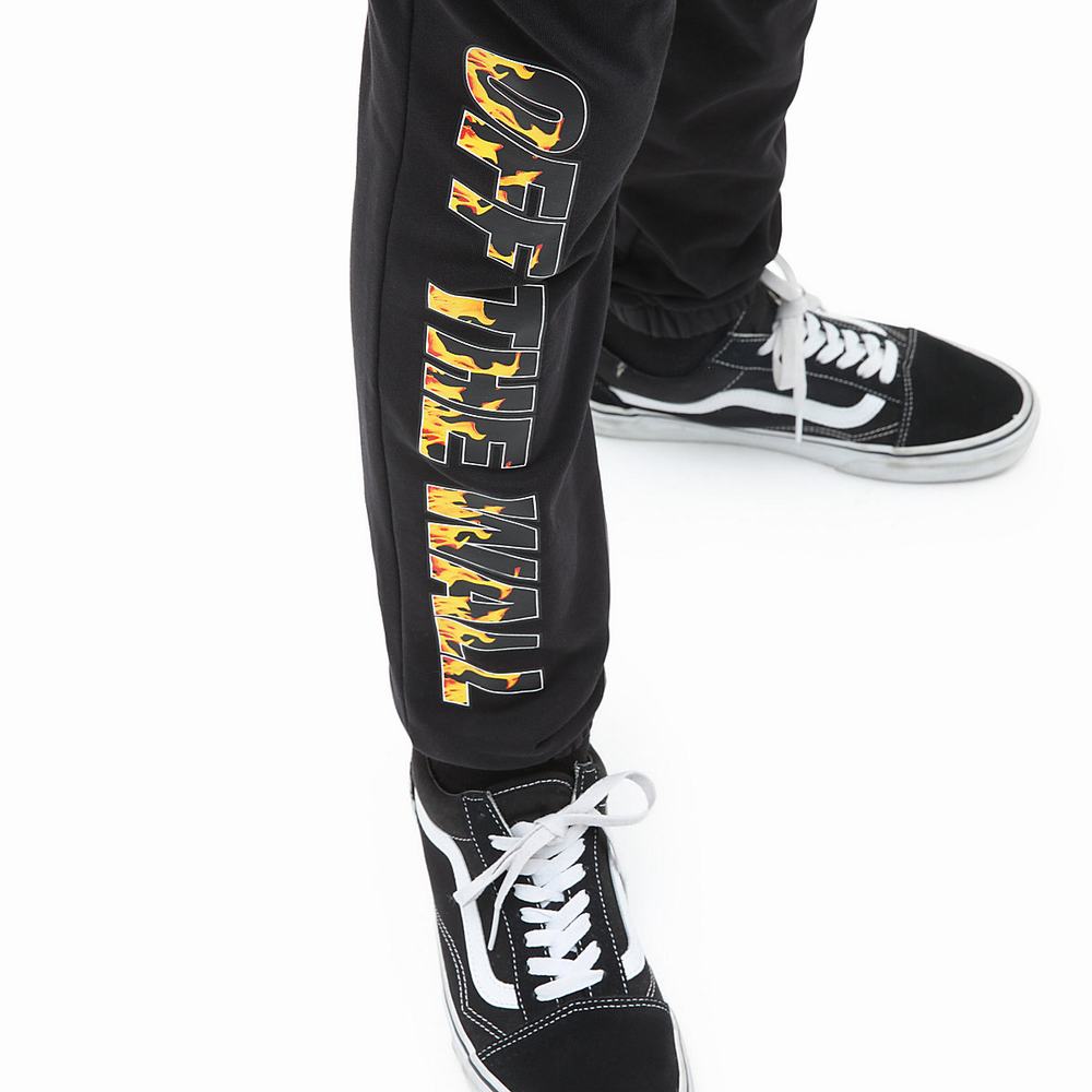 Pantalones Vans Digi Flames Fleece (8-14 years) Niños Negras | RSE570628