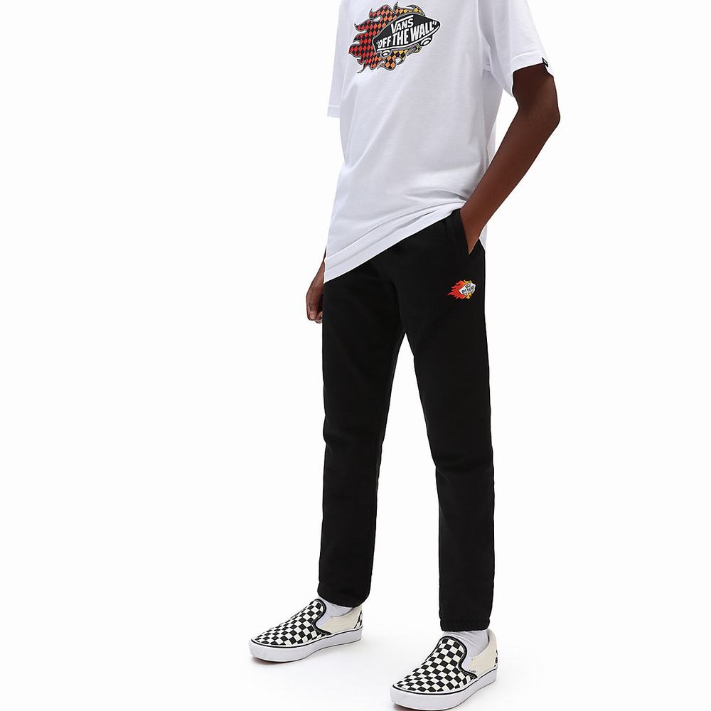 Pantalones Vans Logo Repeat Fleece (8-14 years) Niños Negras | JBZ702854