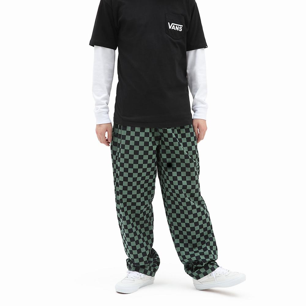 Pantalones Vans Range Baggy Tapered Elastic Cintura Hombre Verde | LUV984503