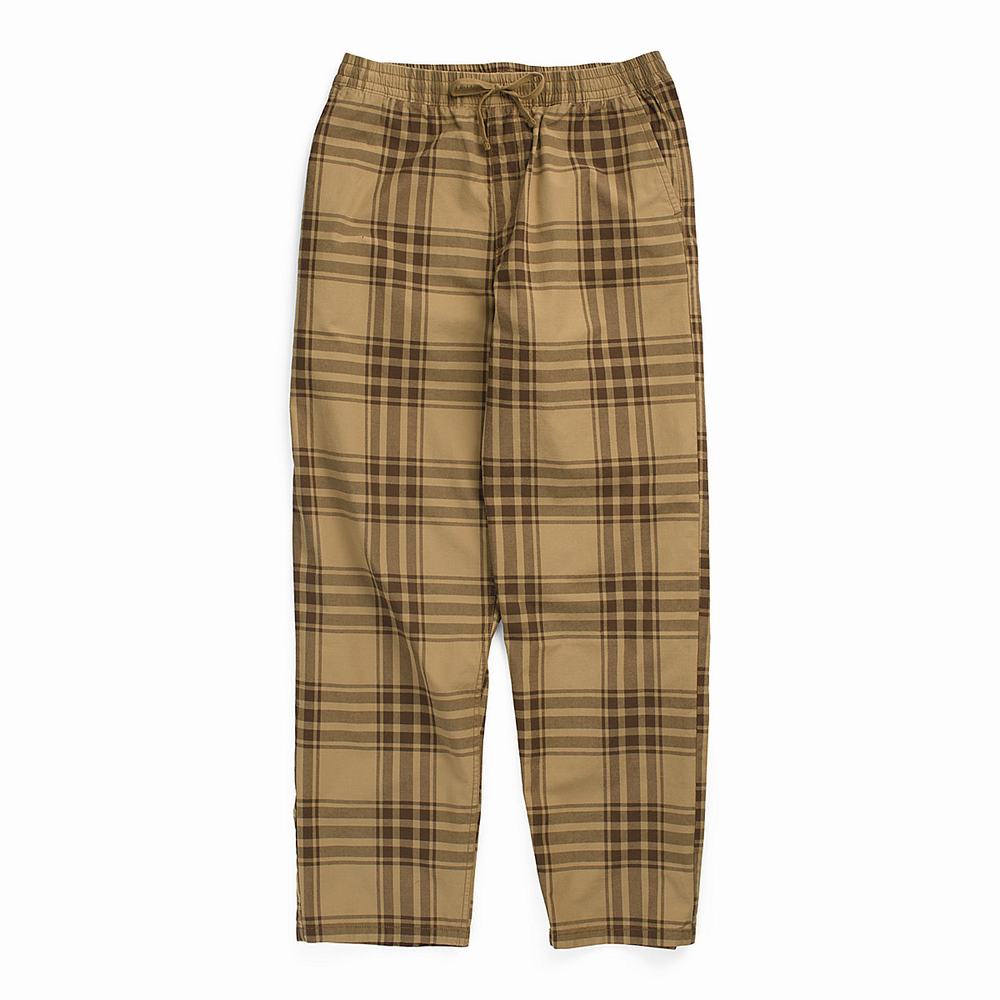 Pantalones Vans Range Plaid Baggy Tapered Hombre Beige | NOG834609