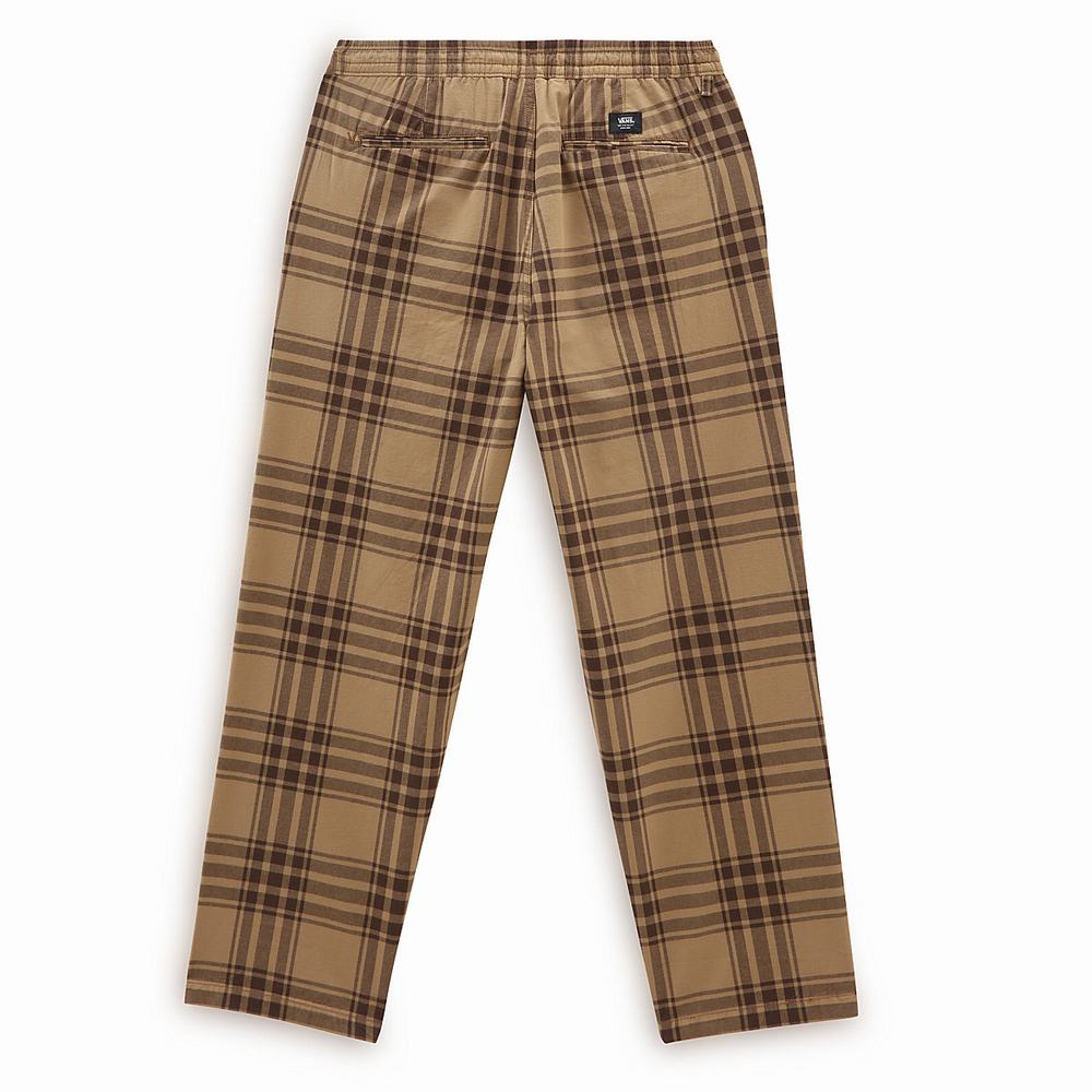 Pantalones Vans Range Plaid Baggy Tapered Hombre Beige | NOG834609