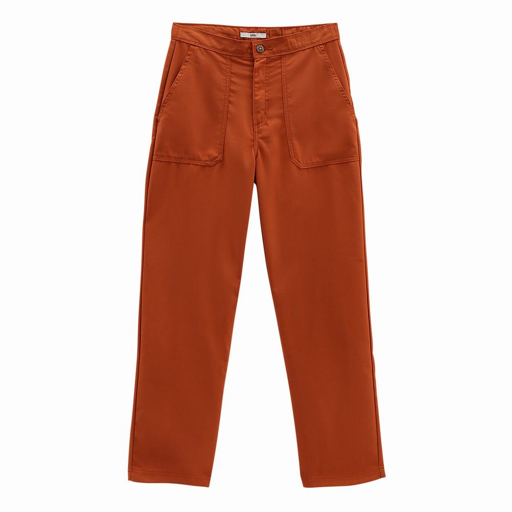 Pantalones Vans Textured Waves Mujer Blancas/Naranjas | USG469087