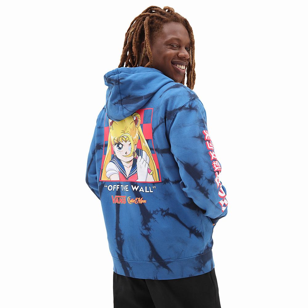 Pullover Vans X Pretty Guardian Sailor Moon Fleece Tie Dye Hombre Azules | DMB504238