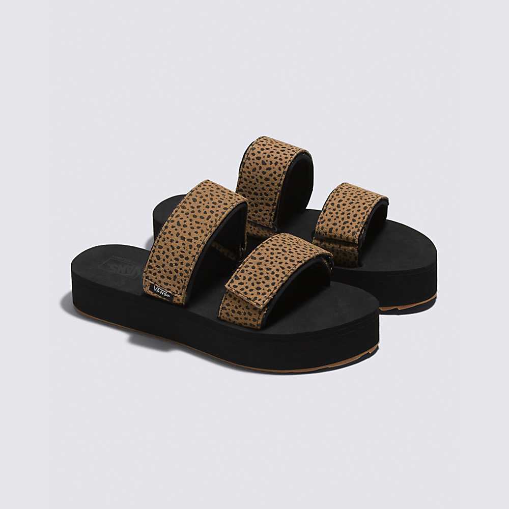 Sandalias Vans Animal Cayucas Slide Mega Platform Mujer Marrones/Negras | YMR428369