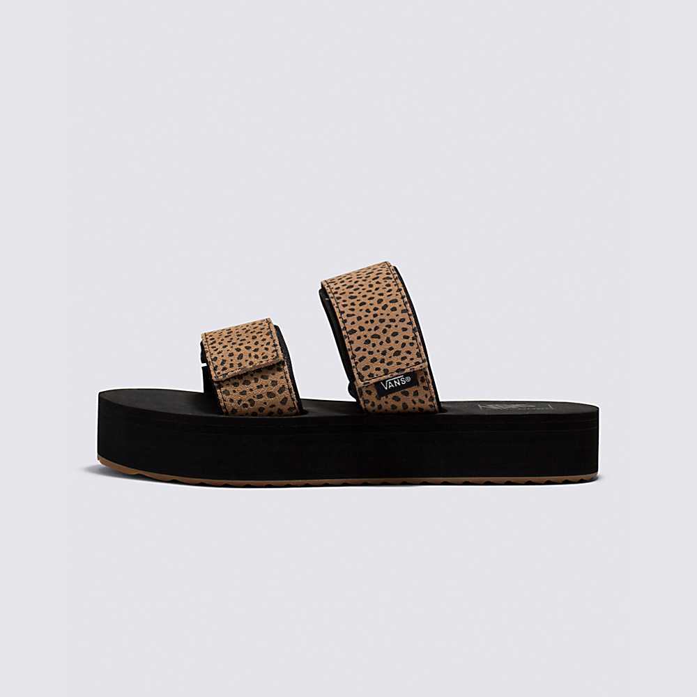 Sandalias Vans Animal Cayucas Slide Mega Platform Mujer Marrones/Negras | YMR428369