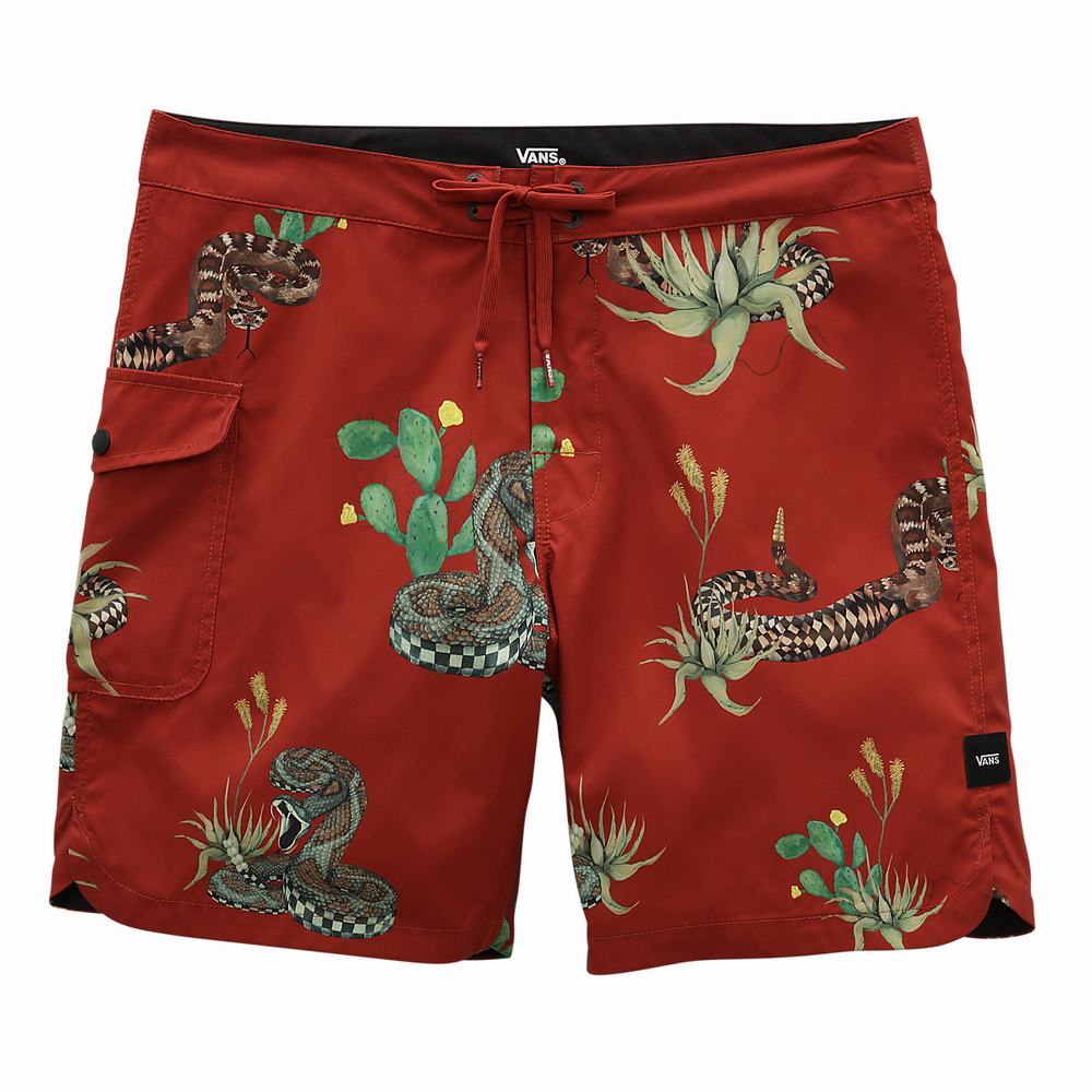 Shorts De Playa Vans Mixed II Hombre Rojas | ZWK068132