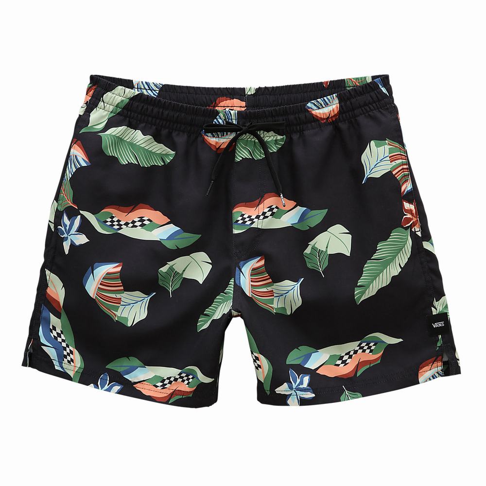 Shorts De Playa Vans Mixed Volley Hombre Negras/Multicolor | UTF620814