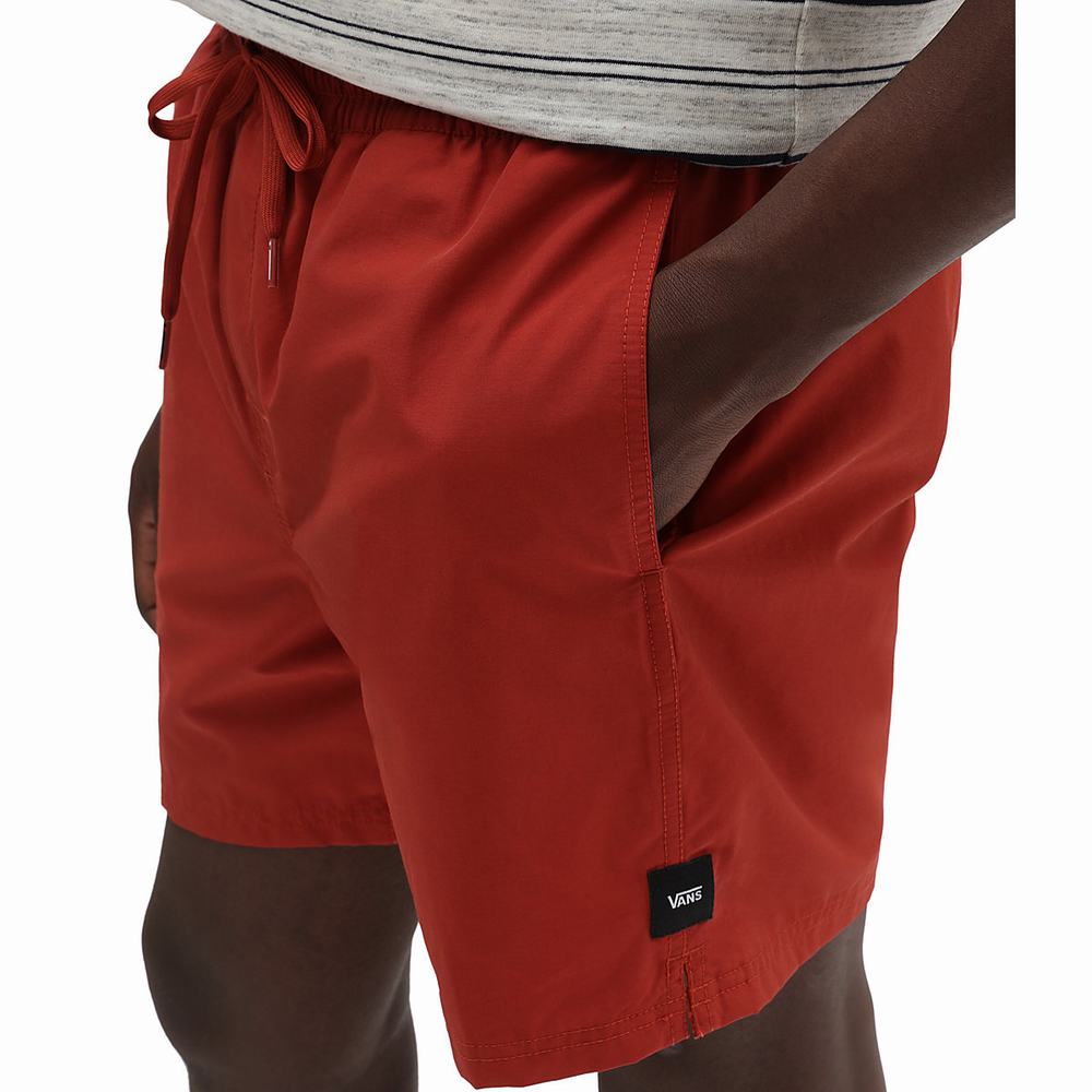 Shorts De Playa Vans Primary Volley II Hombre Rojas | RZK765248