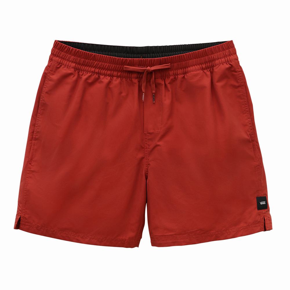 Shorts De Playa Vans Primary Volley II Hombre Rojas | RZK765248