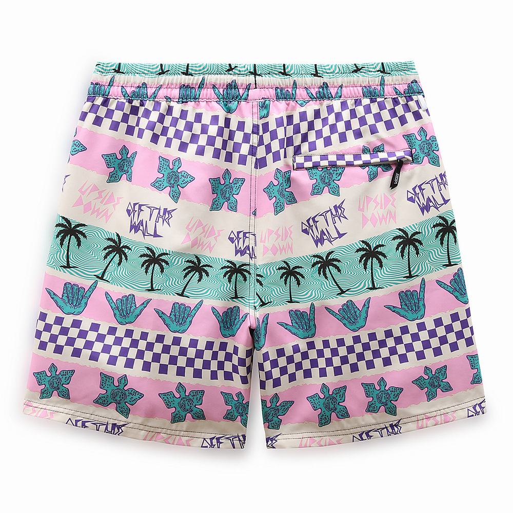 Shorts De Playa Vans X Stranger Things California Stripe Volley Hombre Rosas | LAK723940