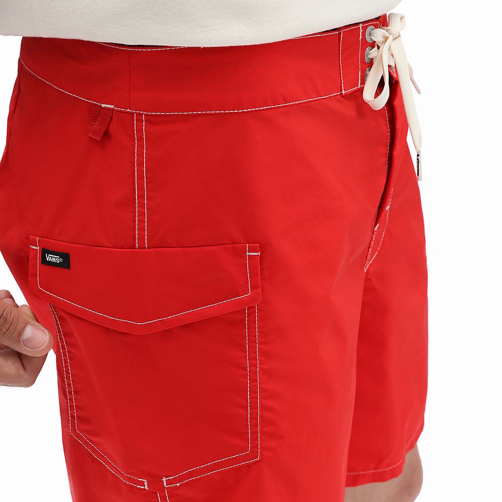 Shorts De Playa Vans X Yucca Fins Hombre Rojas | YSX473805