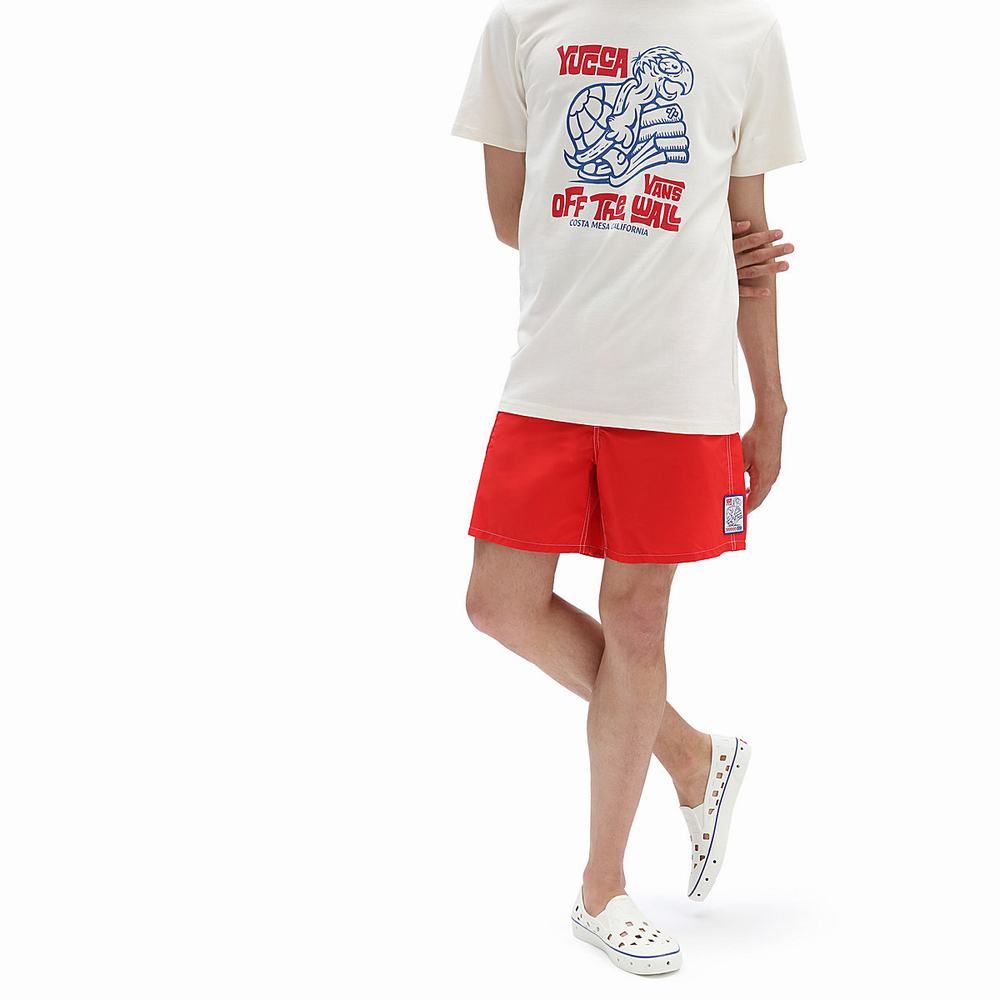 Shorts De Playa Vans X Yucca Fins Hombre Rojas | YSX473805