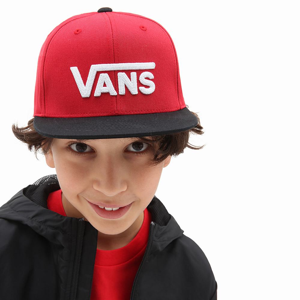 Sombreros Vans Drop V II Snapback Niños Rojas | LZS431508