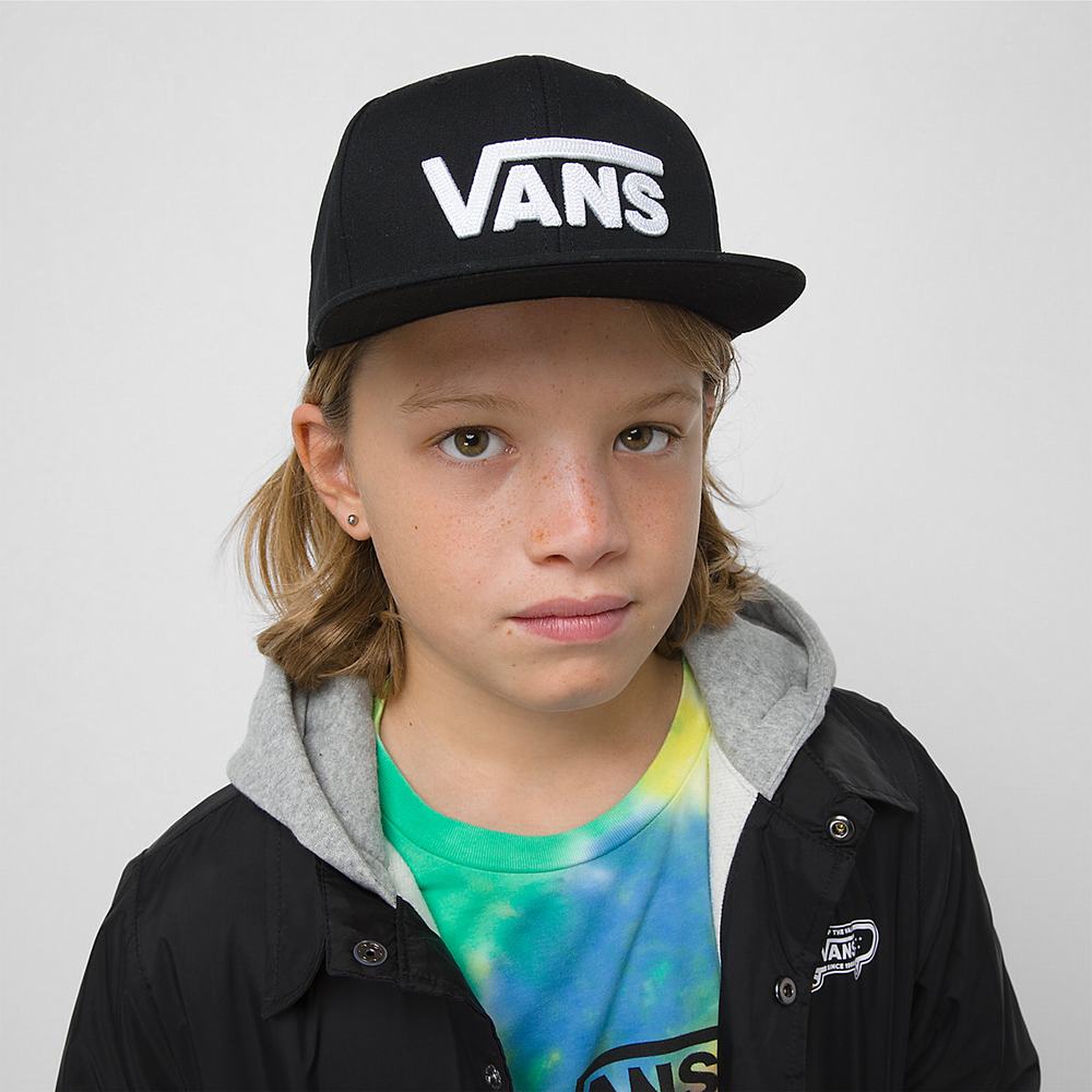 Sombreros Vans Drop V Snapback Hat (8-14+ years) Niños Negras/Blancas | BJK928157