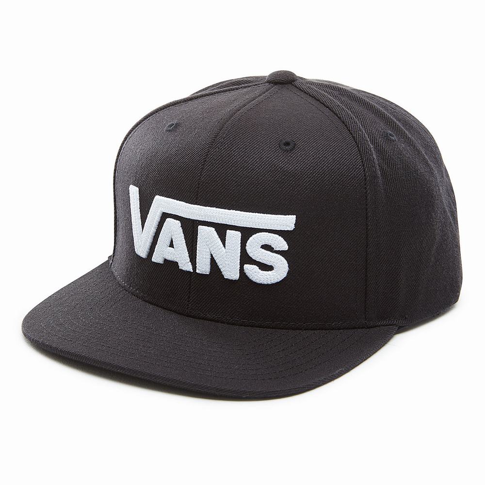 Sombreros Vans Drop V Snapback Hombre Negras/Blancas | JUR549187