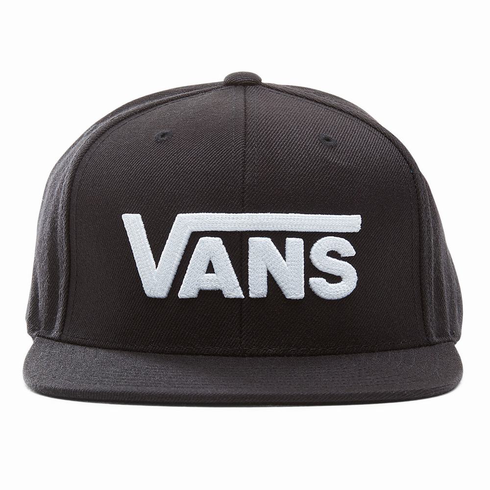 Sombreros Vans Drop V Snapback Hombre Negras/Blancas | JUR549187