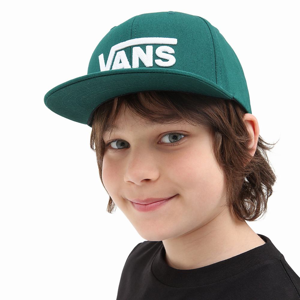 Sombreros Vans Drop V Snapback Niños Verde | SFO670452